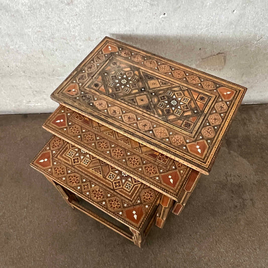 Set of 3 Inlaid Nesting Tables