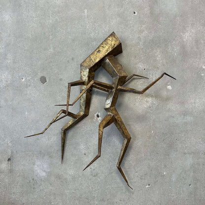 Mid Century Modern Abstract Brutalist Wall Hanging Sculpture C. 1970s