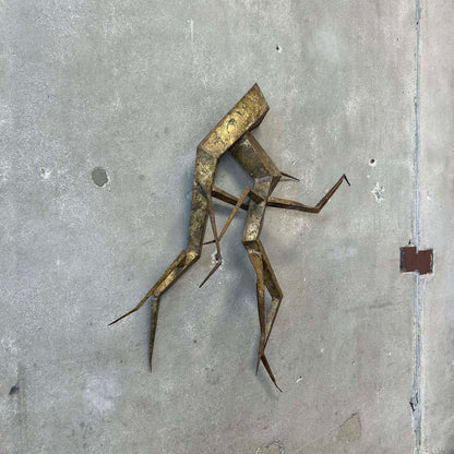 Mid Century Modern Abstract Brutalist Wall Hanging Sculpture C. 1970s