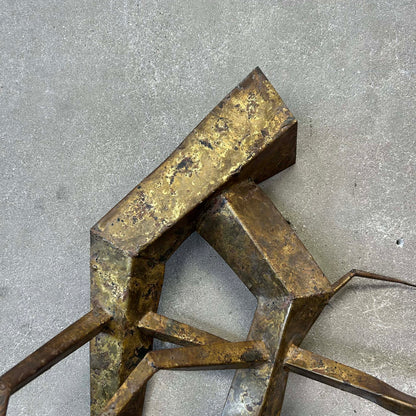 Mid Century Modern Abstract Brutalist Wall Hanging Sculpture C. 1970s