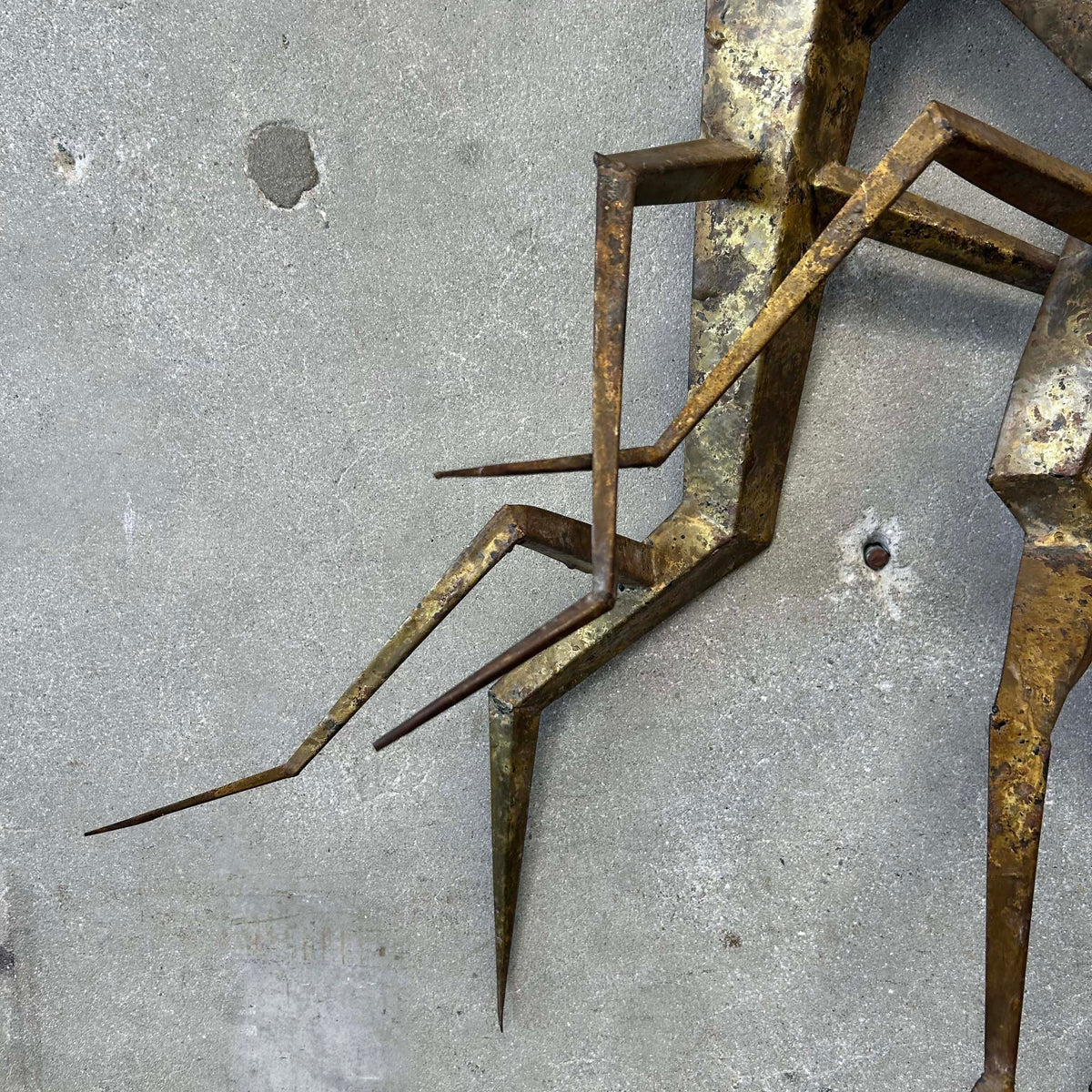 Mid Century Modern Abstract Brutalist Wall Hanging Sculpture C. 1970s