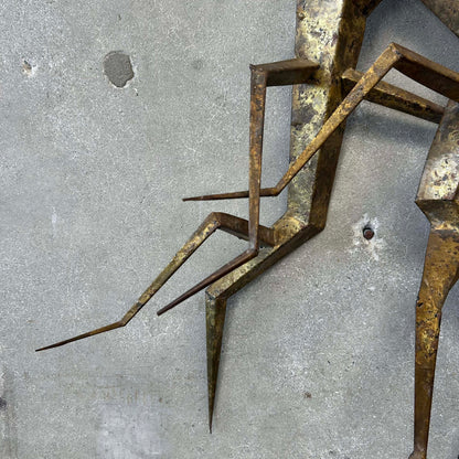 Mid Century Modern Abstract Brutalist Wall Hanging Sculpture C. 1970s