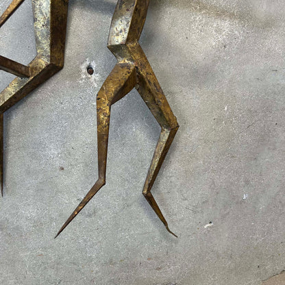 Mid Century Modern Abstract Brutalist Wall Hanging Sculpture C. 1970s
