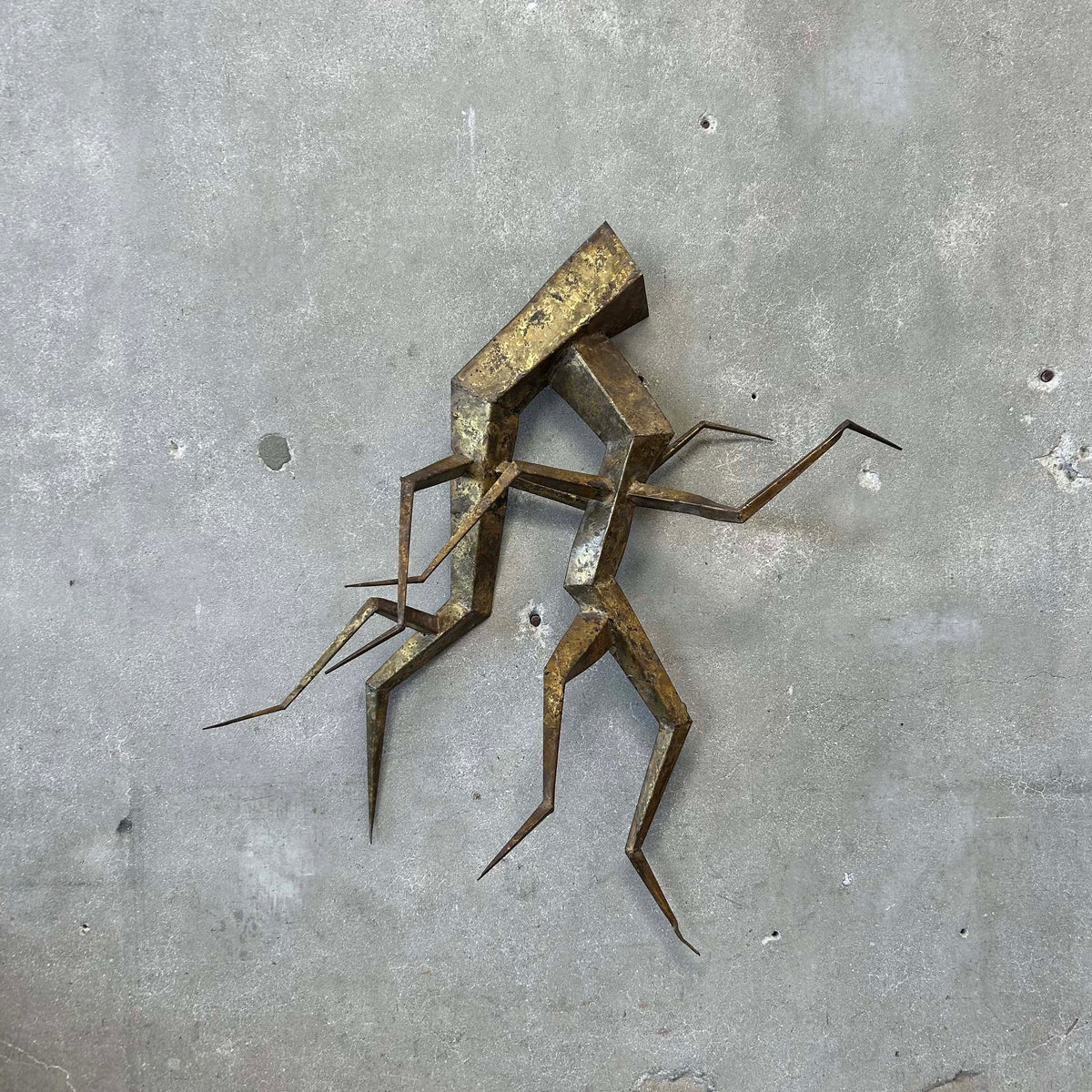 Mid Century Modern Abstract Brutalist Wall Hanging Sculpture C. 1970s