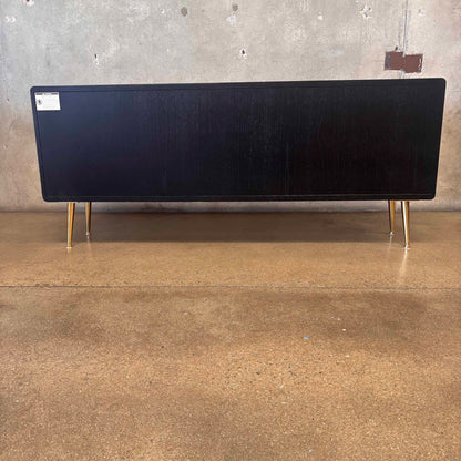 Jonathan Adler Reform 72" Oak & Brass Credenza Sideboard in Ebonized Finish