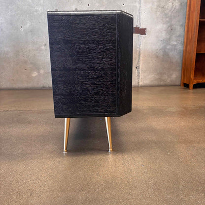 Jonathan Adler Reform 72" Oak & Brass Credenza Sideboard in Ebonized Finish