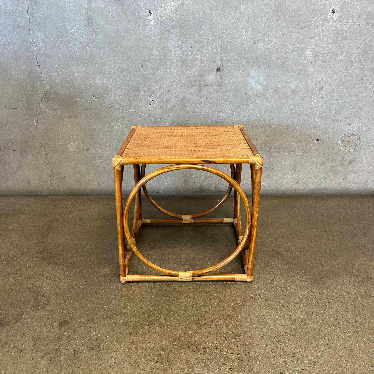 Bentwood & Reed Woven Side Table