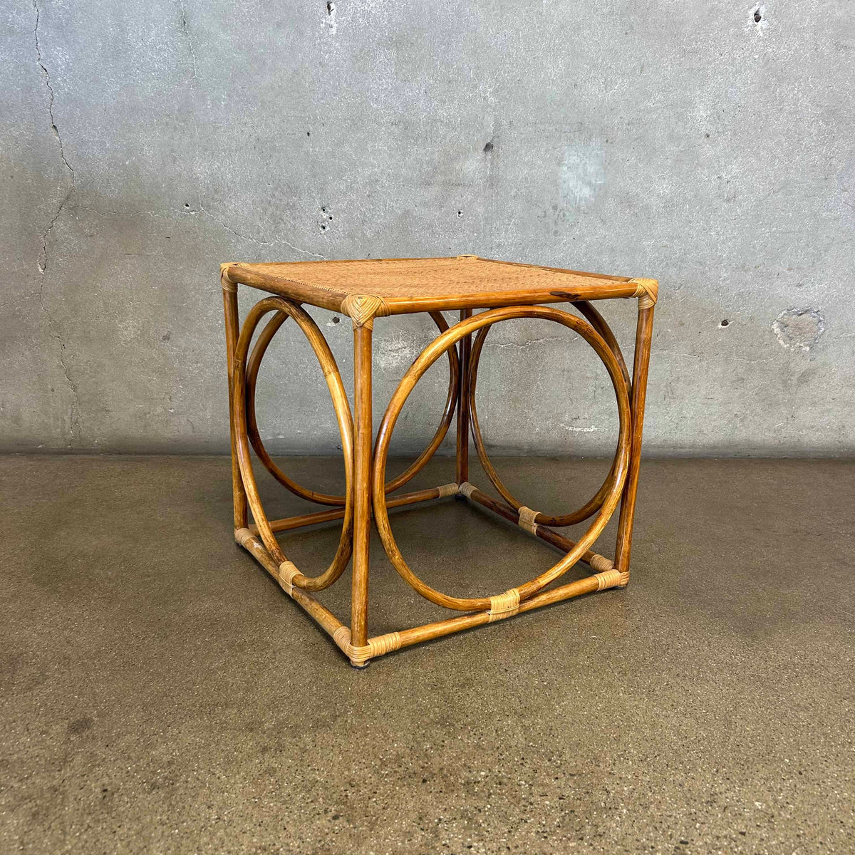 Bentwood & Reed Woven Side Table