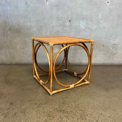 Bentwood & Reed Woven Side Table