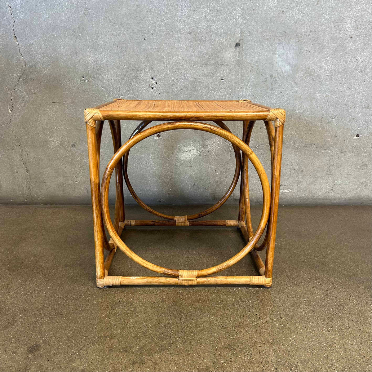 Bentwood & Reed Woven Side Table