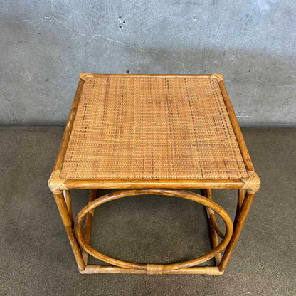 Bentwood & Reed Woven Side Table