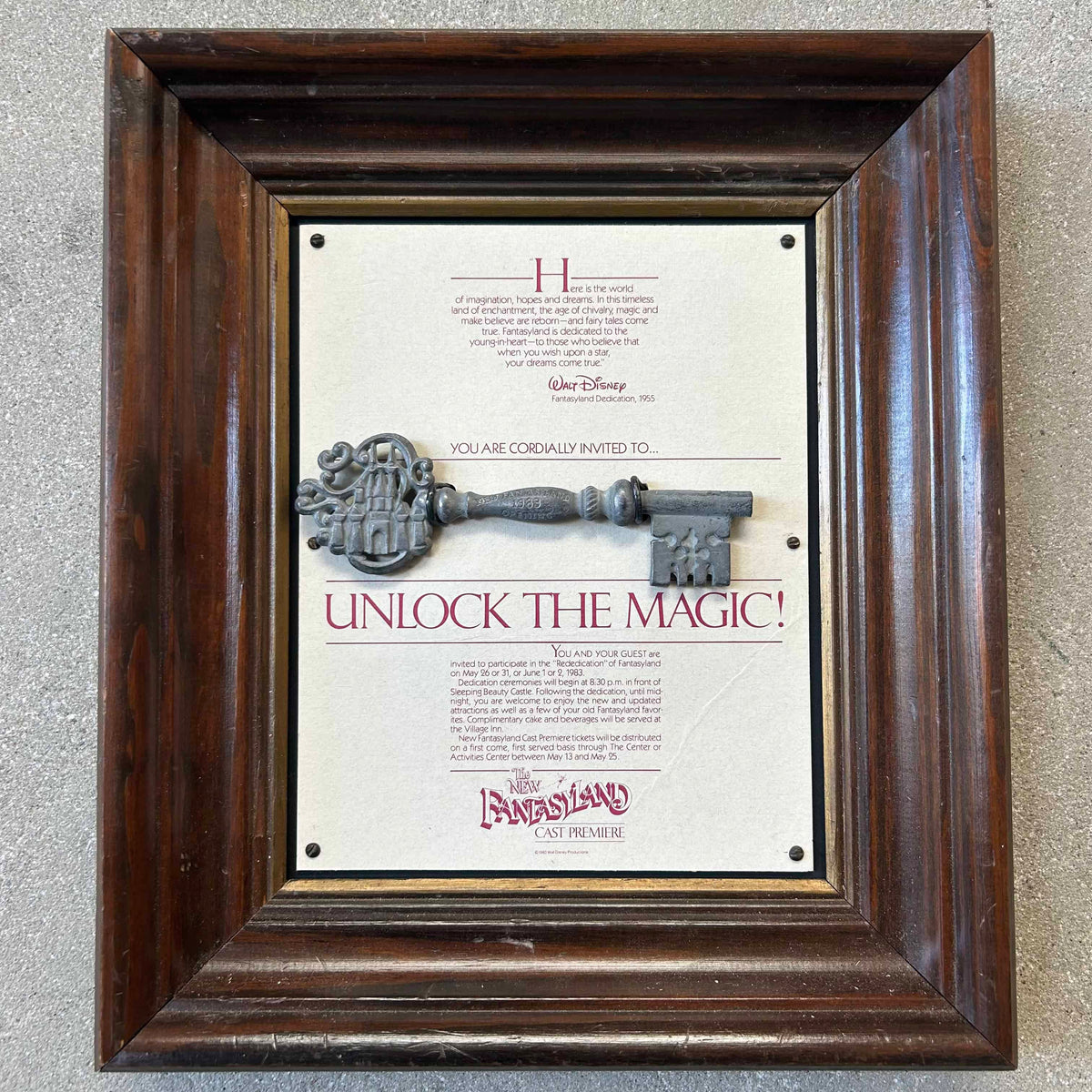 1983 Disneyland New Fantasyland Cast Member Rededication