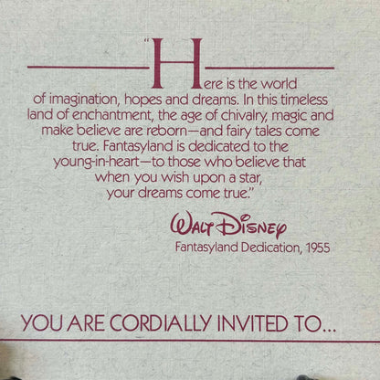 1983 Disneyland New Fantasyland Cast Member Rededication