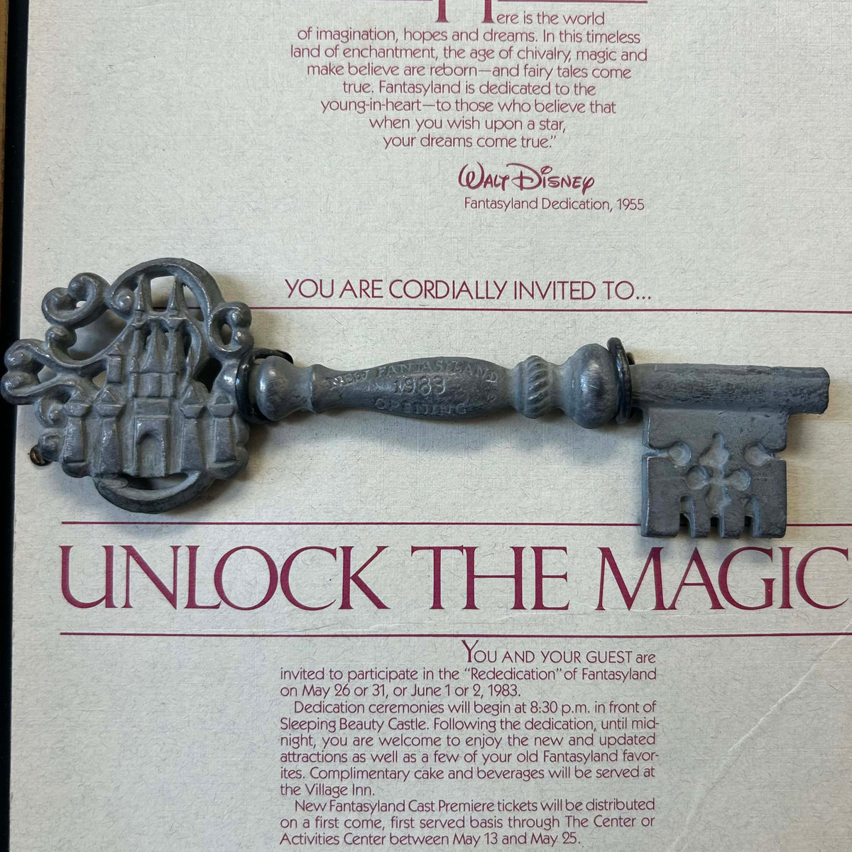1983 Disneyland New Fantasyland Cast Member Rededication