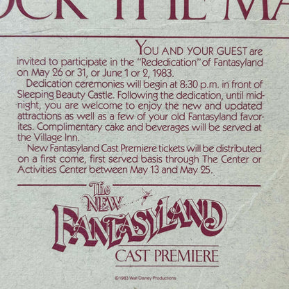 1983 Disneyland New Fantasyland Cast Member Rededication