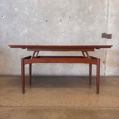 A/S Randers Mobelfabrik Danish 1960s Coffee Table to Dining Table Convertible