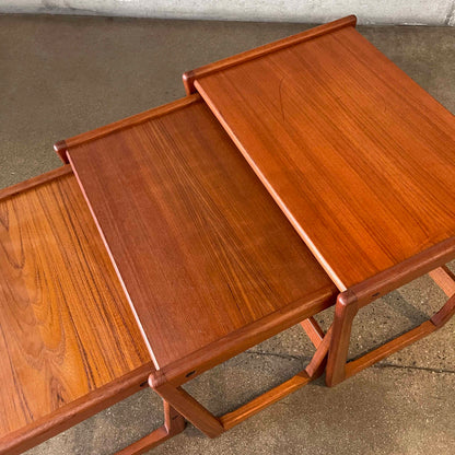 Danish Modern Teak Wood Nesting Table Set By Georg Jensen