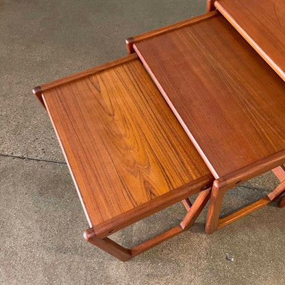 Danish Modern Teak Wood Nesting Table Set By Georg Jensen