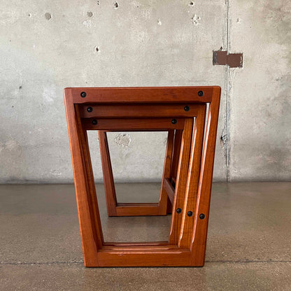 Danish Modern Teak Wood Nesting Table Set By Georg Jensen