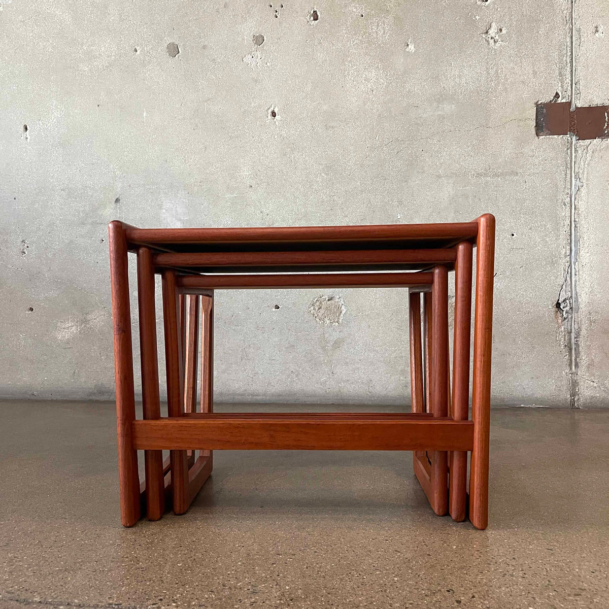 Danish Modern Teak Wood Nesting Table Set By Georg Jensen