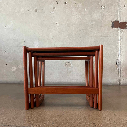 Danish Modern Teak Wood Nesting Table Set By Georg Jensen