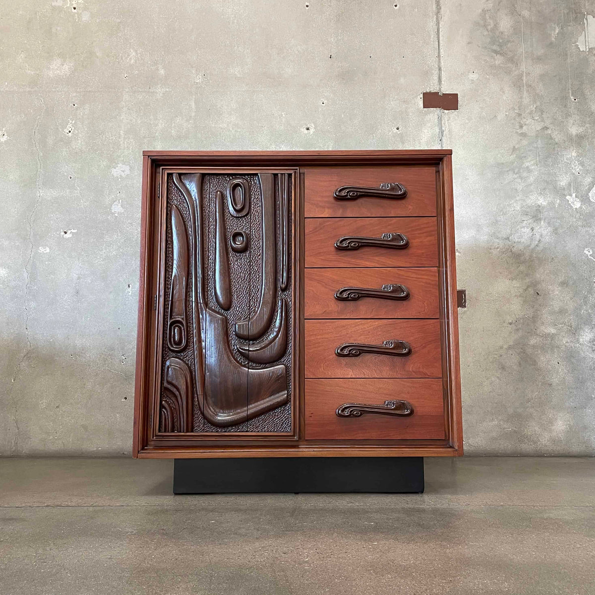 Witco Style Pulaski Oceanic Mid Century Highboy Armoire