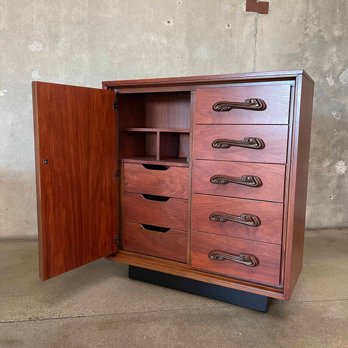 Witco Style Pulaski Oceanic Mid Century Highboy Armoire