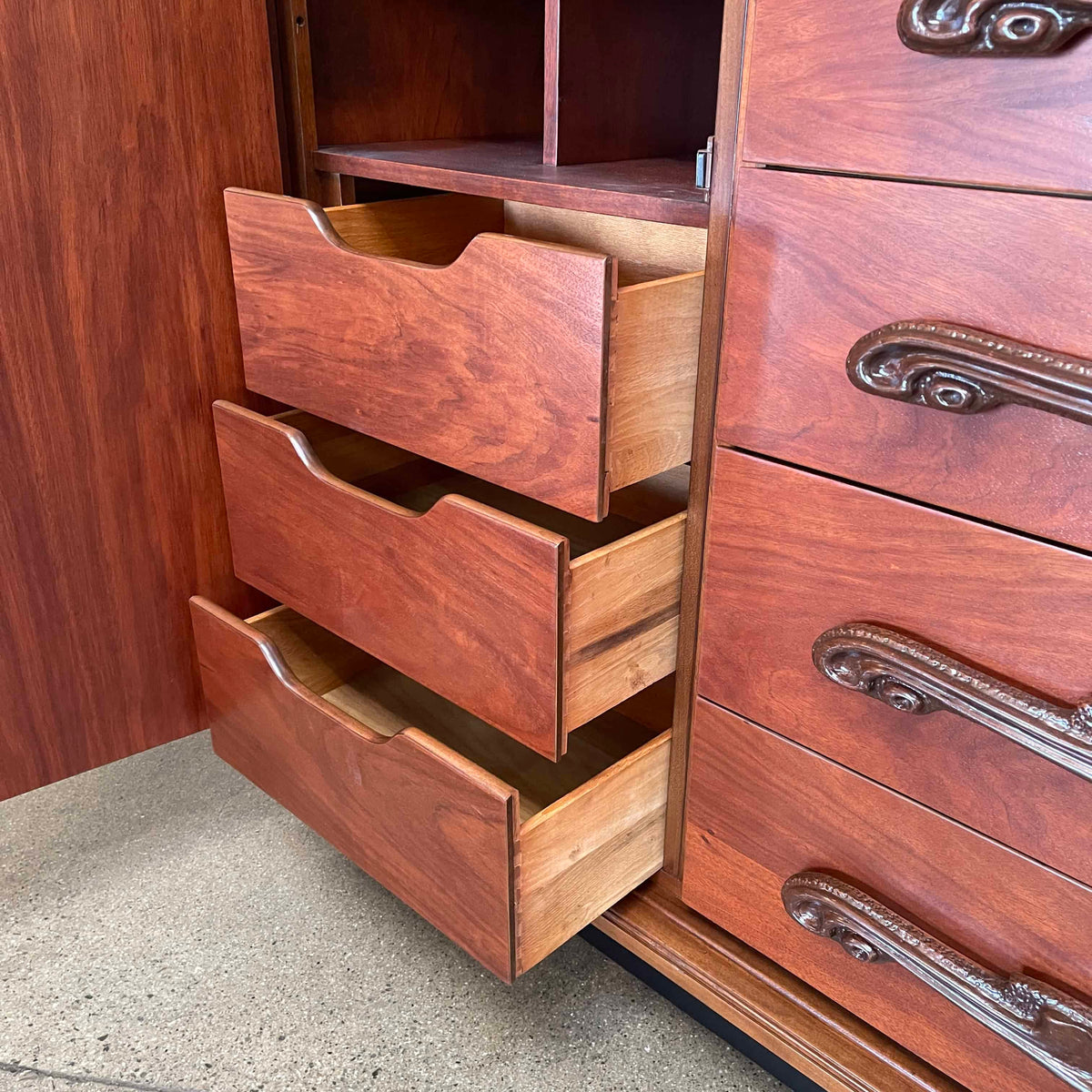 Witco Style Pulaski Oceanic Mid Century Highboy Armoire