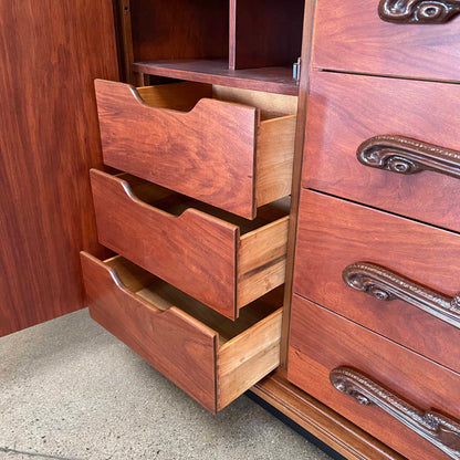 Witco Style Pulaski Oceanic Mid Century Highboy Armoire