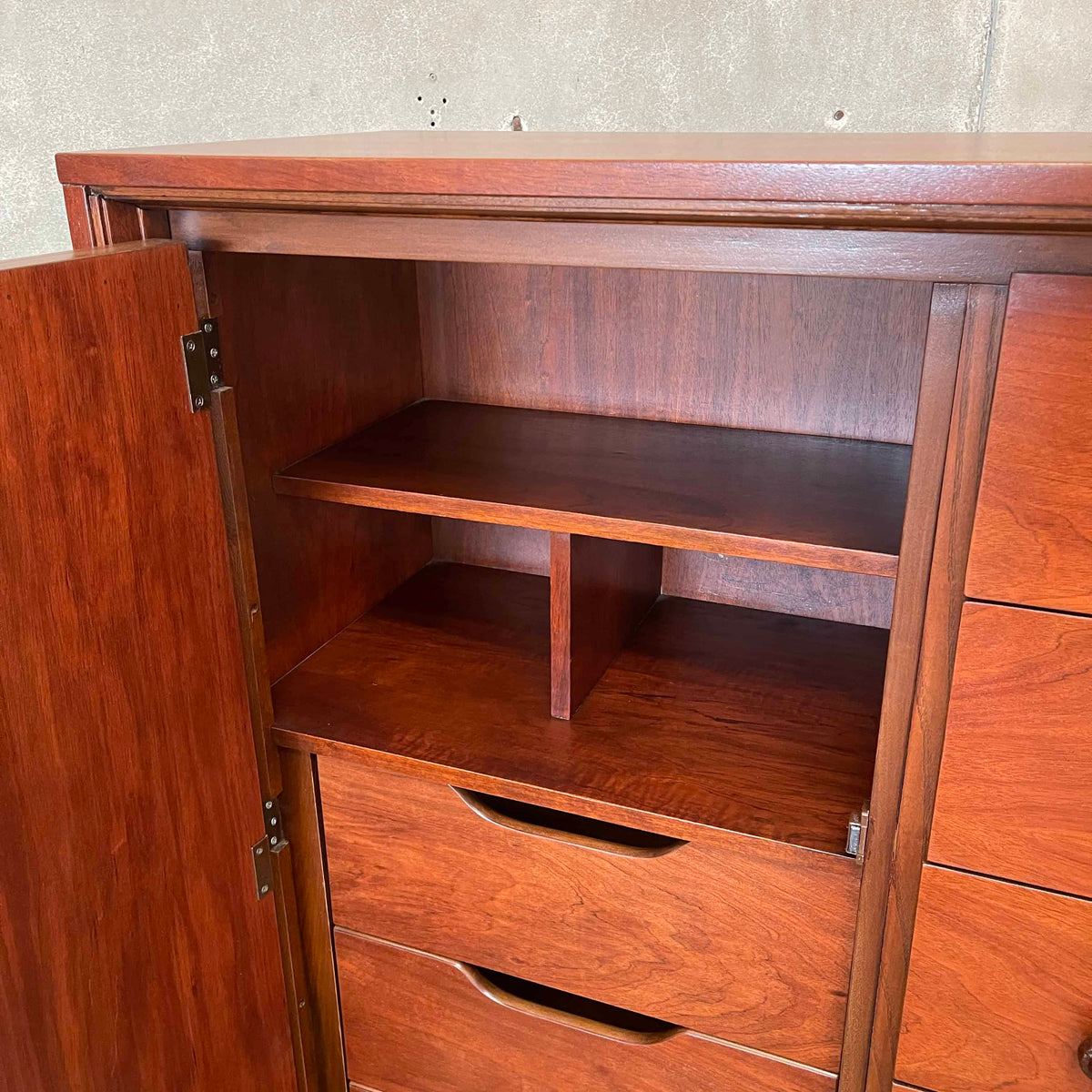 Witco Style Pulaski Oceanic Mid Century Highboy Armoire