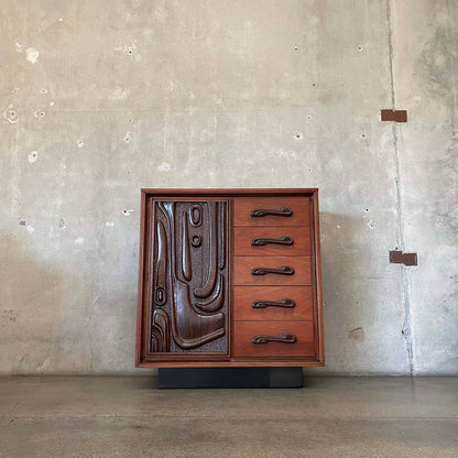 Witco Style Pulaski Oceanic Mid Century Highboy Armoire