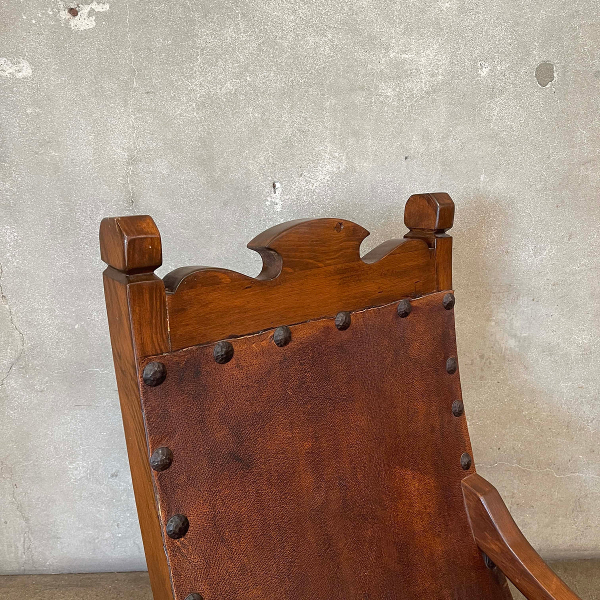 Vintage Mexican Butaque Leather/ Wood Chairs