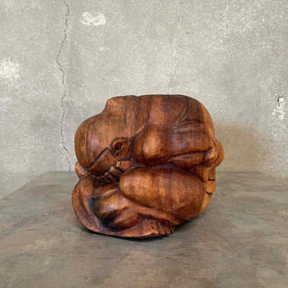 Vintage Hand Carved Weeping Buddha