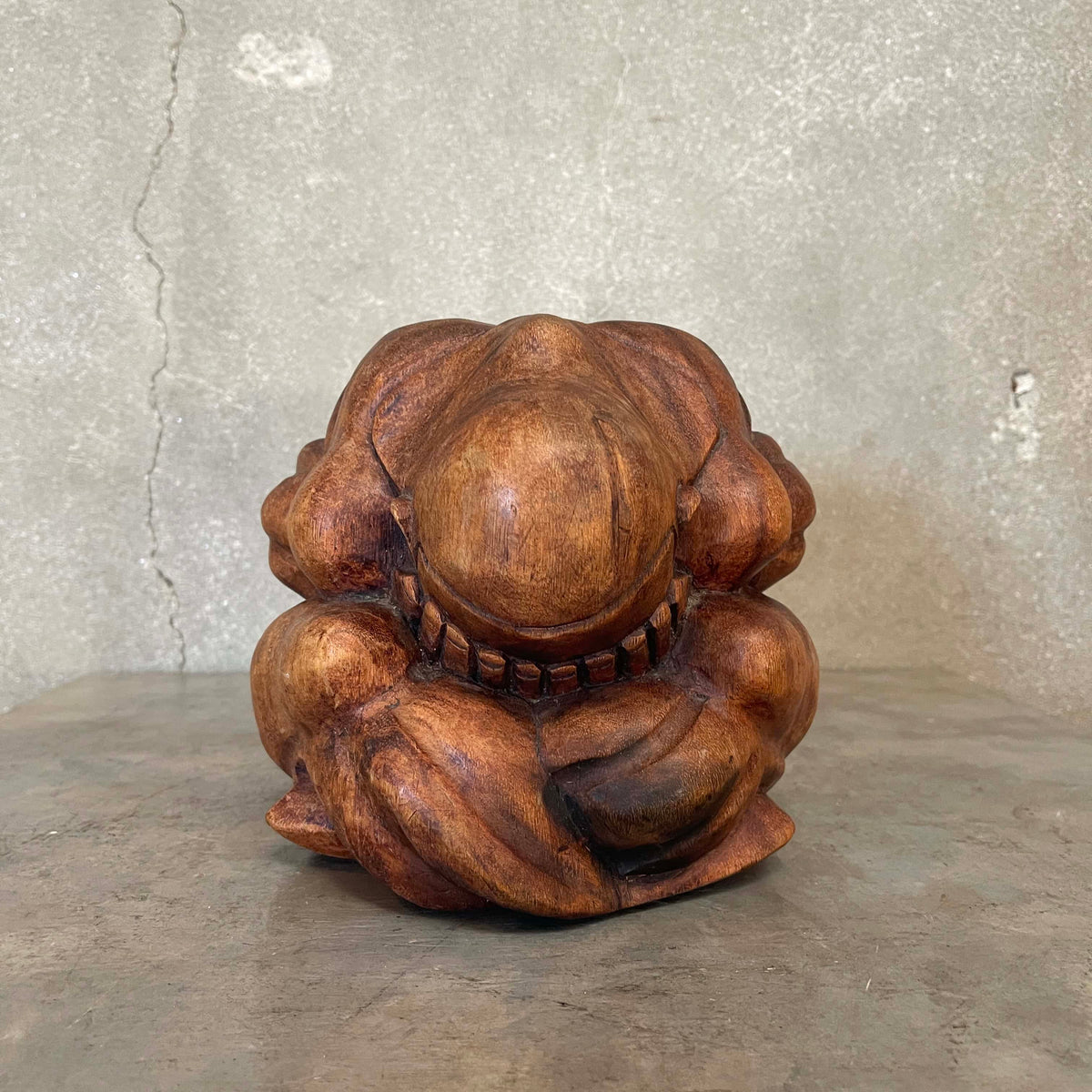 Vintage Hand Carved Weeping Buddha