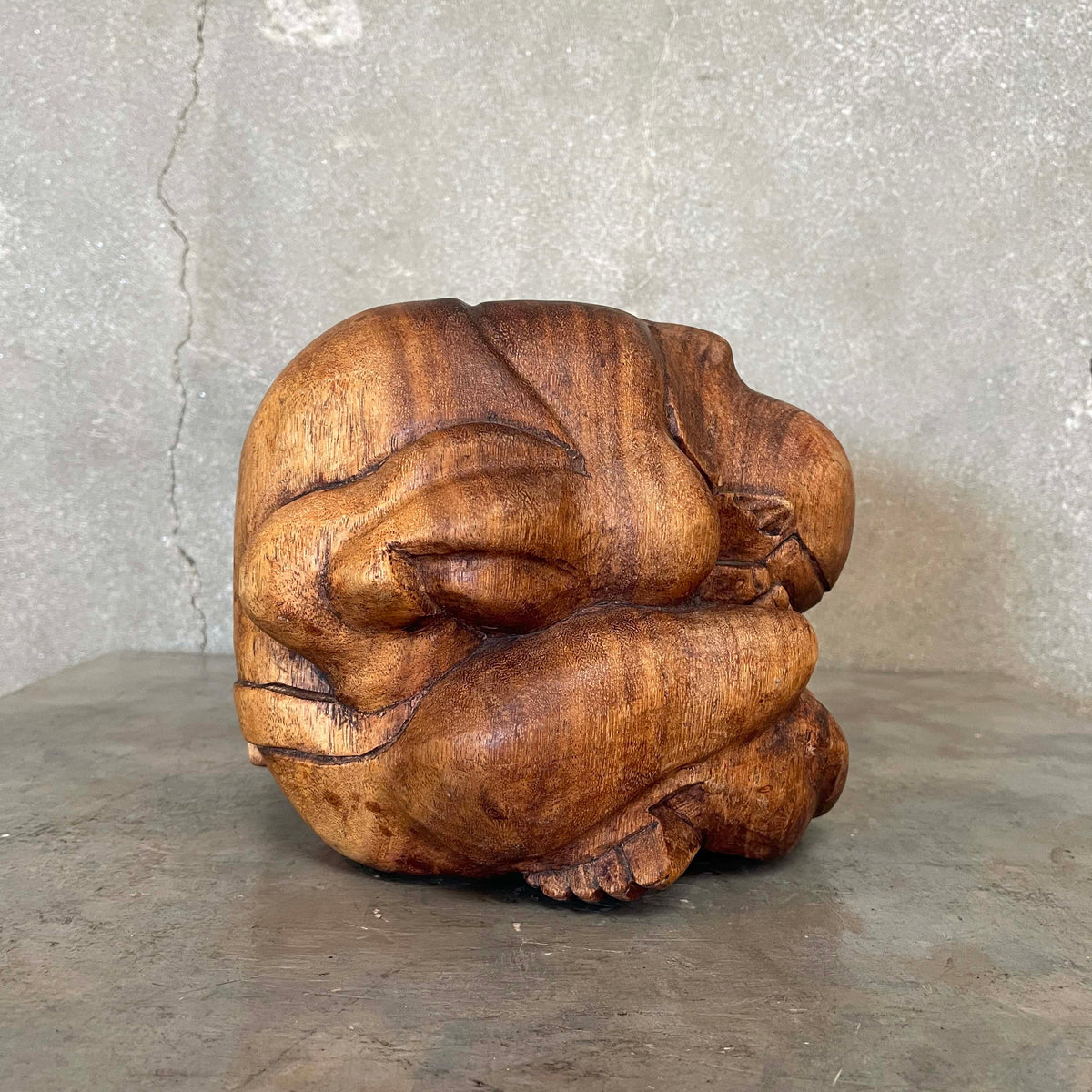 Vintage Hand Carved Weeping Buddha