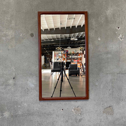 Danish Modern Teak Wood Frame Mirror By Askel Kjersgaard