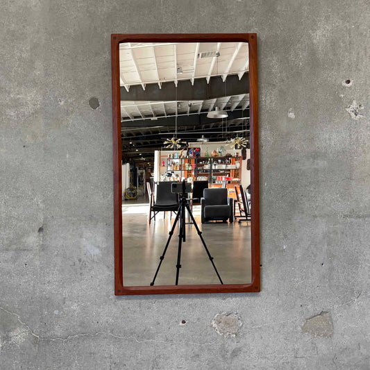 Danish Modern Teak Wood Frame Mirror By Askel Kjersgaard