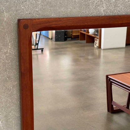 Danish Modern Teak Wood Frame Mirror By Askel Kjersgaard