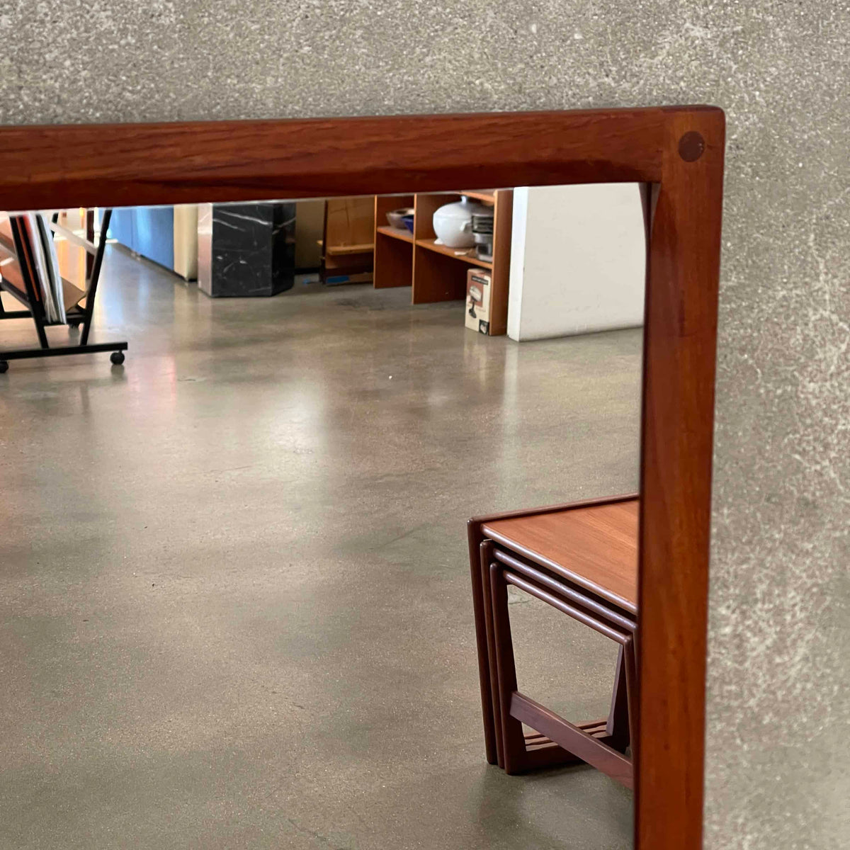 Danish Modern Teak Wood Frame Mirror By Askel Kjersgaard