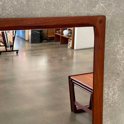 Danish Modern Teak Wood Frame Mirror By Askel Kjersgaard