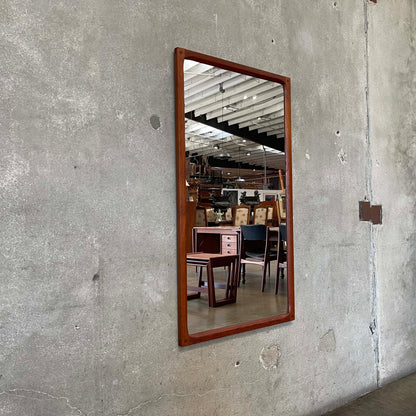 Danish Modern Teak Wood Frame Mirror By Askel Kjersgaard