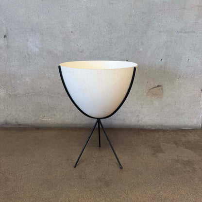 Tall Bullet Fiberglass Planter With Iron Stand