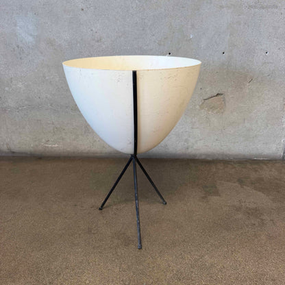 Tall Bullet Fiberglass Planter With Iron Stand