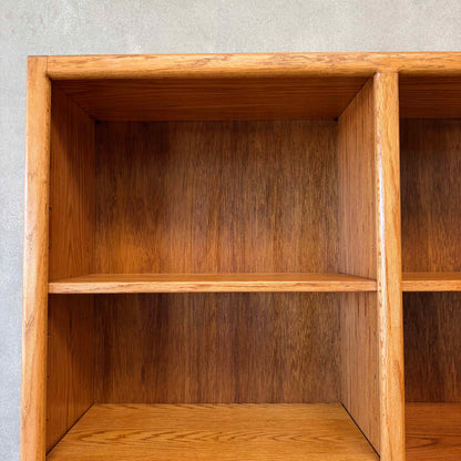 Large Oak Shelving Unit With Adjustable Shelves