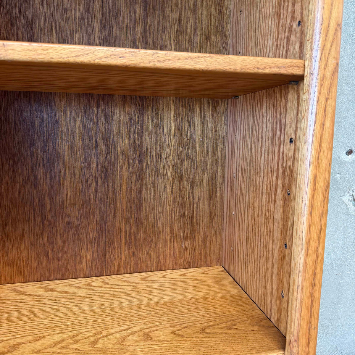 Large Oak Shelving Unit With Adjustable Shelves