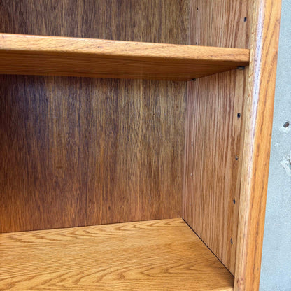 Large Oak Shelving Unit With Adjustable Shelves