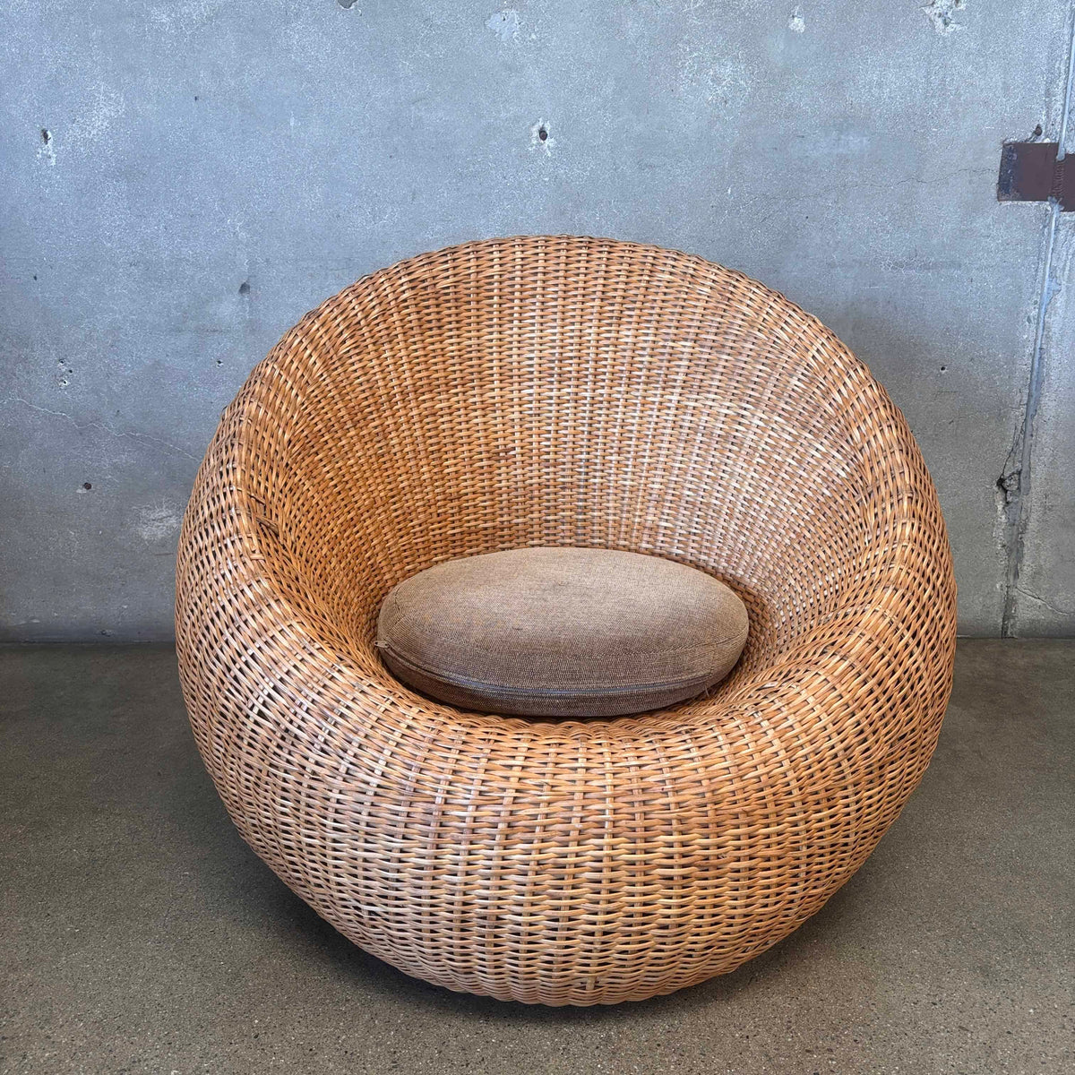 Vintage Woven Rattan Pod Lounge Chair