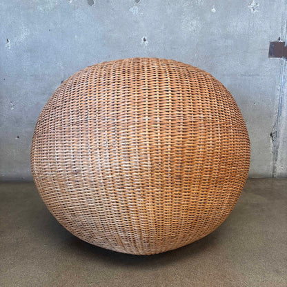 Vintage Woven Rattan Pod Lounge Chair