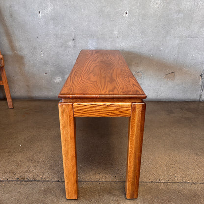 1970's Post Modern Oak Sofa Table