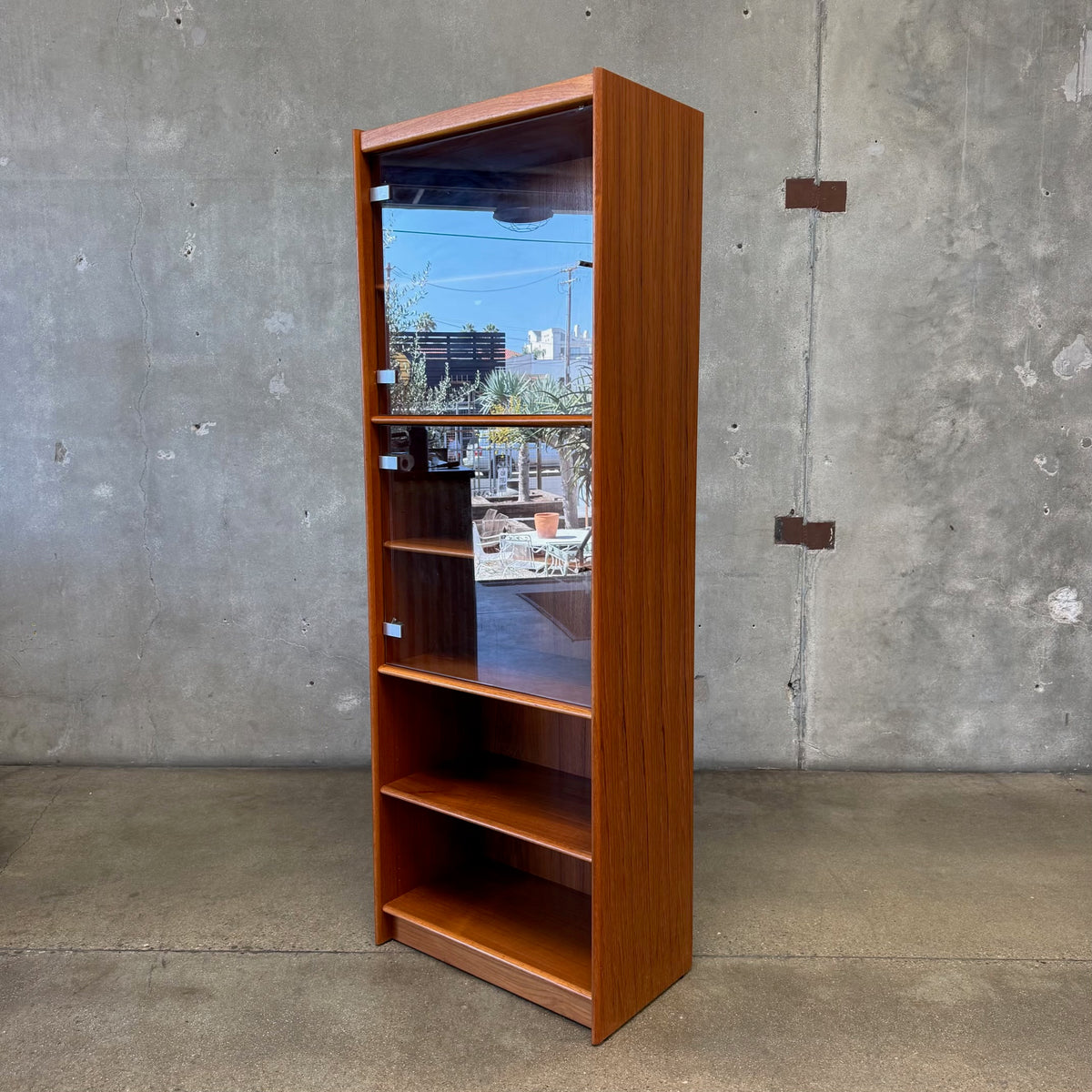 Vintage Teak Danish Bookshelf 2 Doors